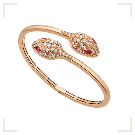 [Ornora Jewelry]SERPENTI BRACELET PINK GOLD DIAMOND DOUBLE SNAKE