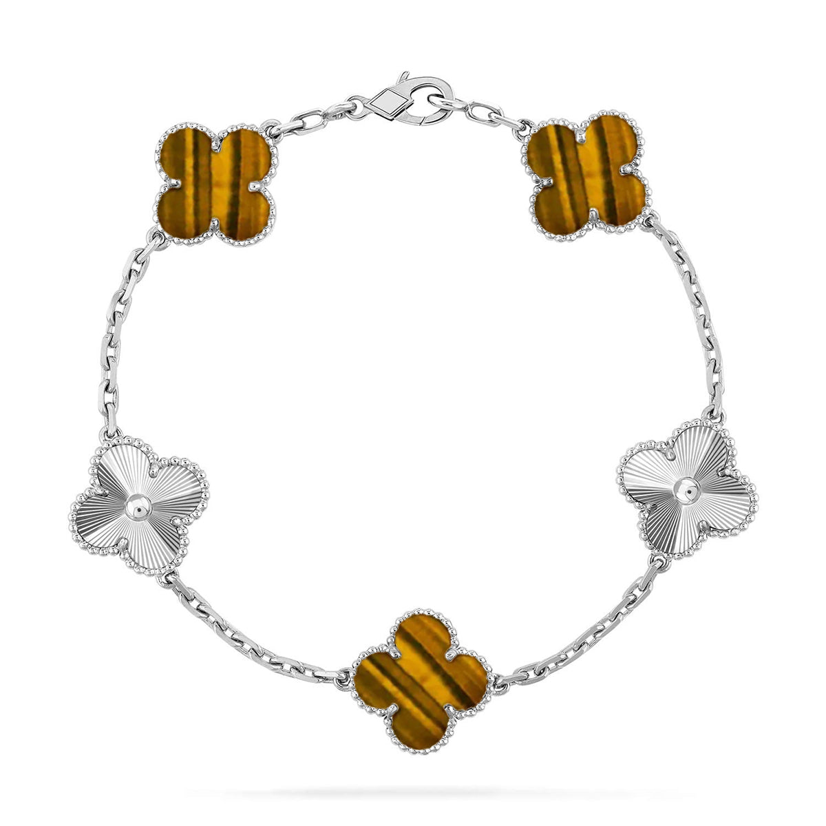 [Ornora Jewelry] CLOVER 5 MOTIFS TIGER EYE BRACELET COLLECTION