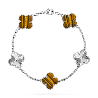 [Ornora Jewelry] CLOVER 5 MOTIFS TIGER EYE BRACELET COLLECTION