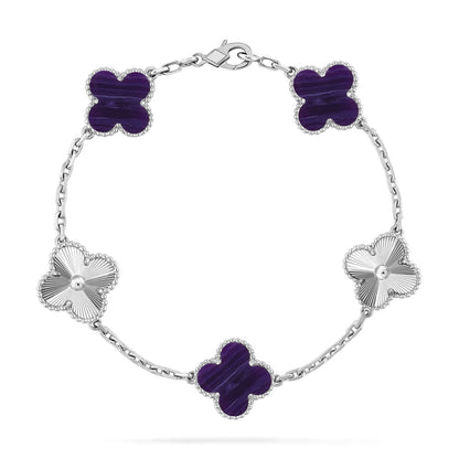 [Ornora Jewelry]CLOVER 5 MOTIF PURPLE STRIPES BRACELET COLLECTION