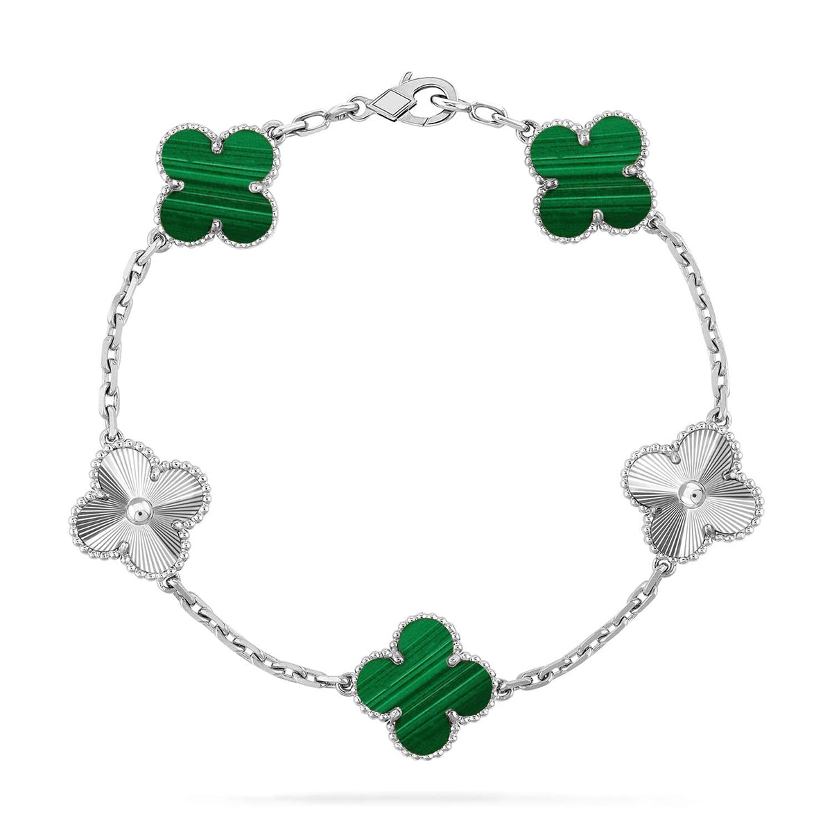 [Ornora Jewelry] CLOVER 5 MOTIF MALACHITE BRACELET COLLECTION