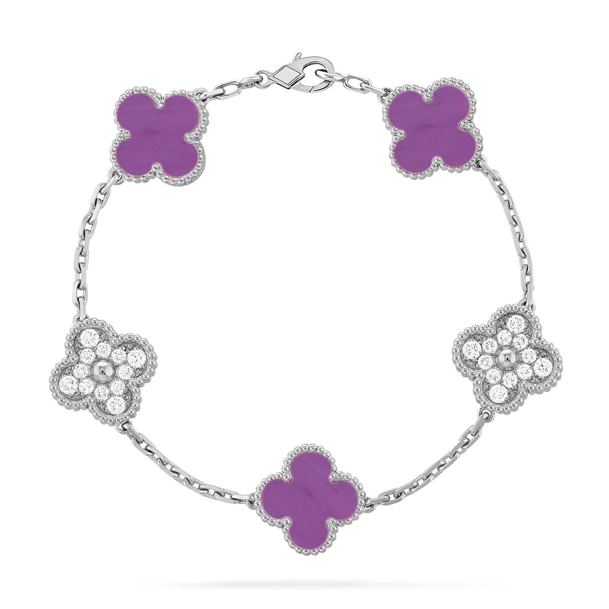 [Ornora Jewelry] CLOVER 5 MOTIF VIOLET BRACELET COLLECTION