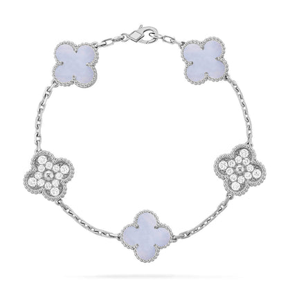 [Ornora Jewelry] CLOVER 5 MOTIF PURPLE CHALCEDONY BRACELET COLLECTION