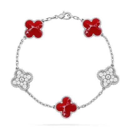 [Ornora Jewelry]CLOVER 5 MOTIF RED PATTERN BRACELET COLLECTION
