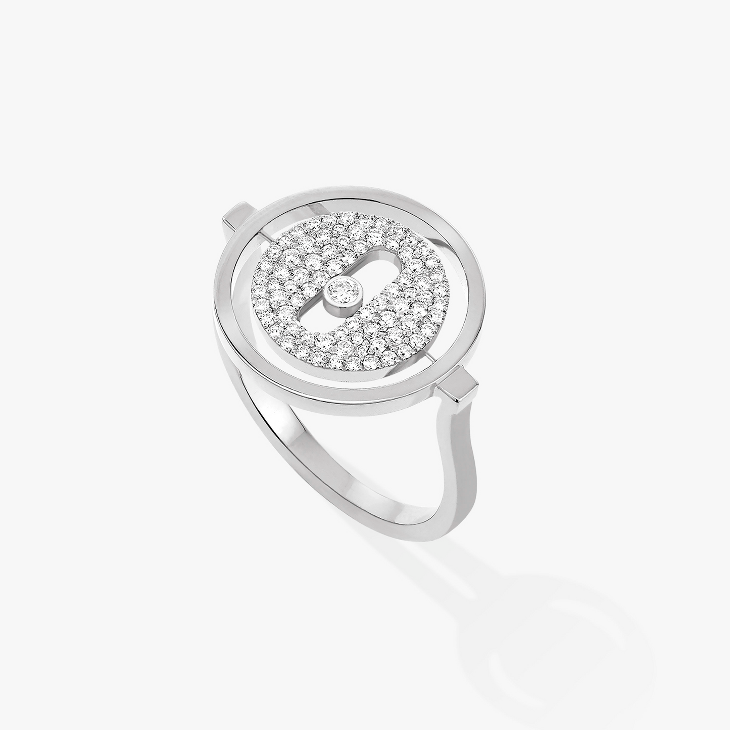 [Ornora Jewelry]LUCKY MOVE PAVED SILVER DIAMOND RING