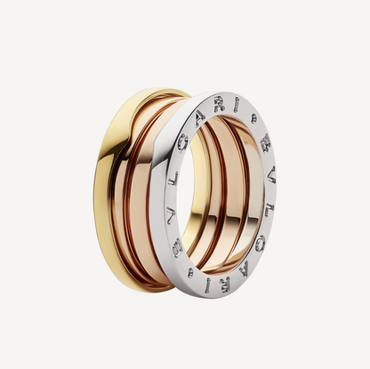 [Ornora Jewelry]ZERO 1 THREE-BAND ROSE WHITE AND YELLOW RING
