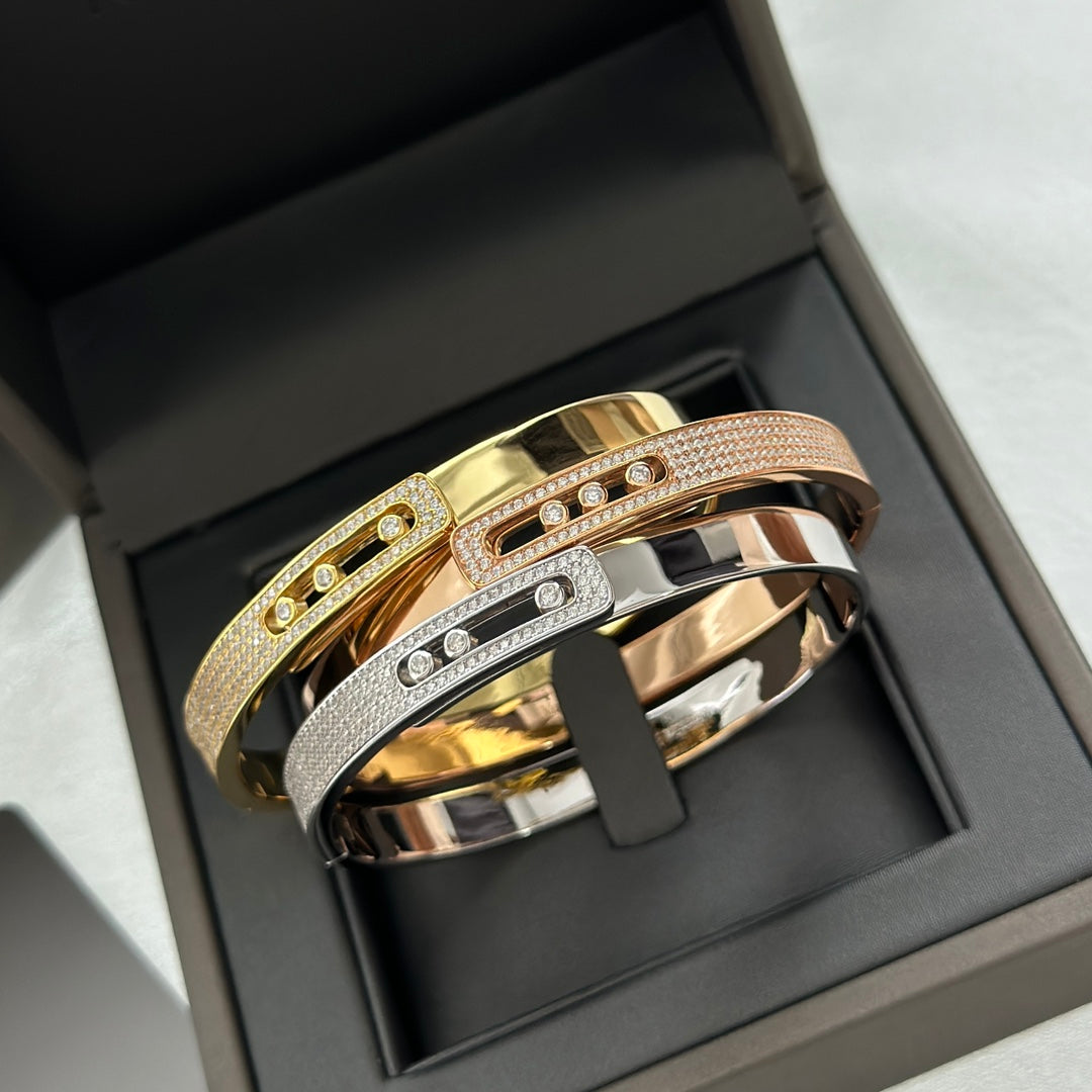 [Ornora Jewelry]Move Noa Rose Gold Pavé Diamond Bangle Bracelet