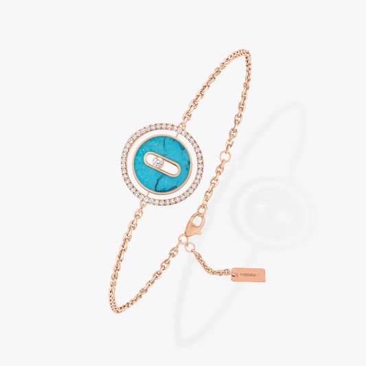 [Ornora Jewelry]LUCKY MOVE TURQUOISE PINK GOLD DIAMOND BRACELET