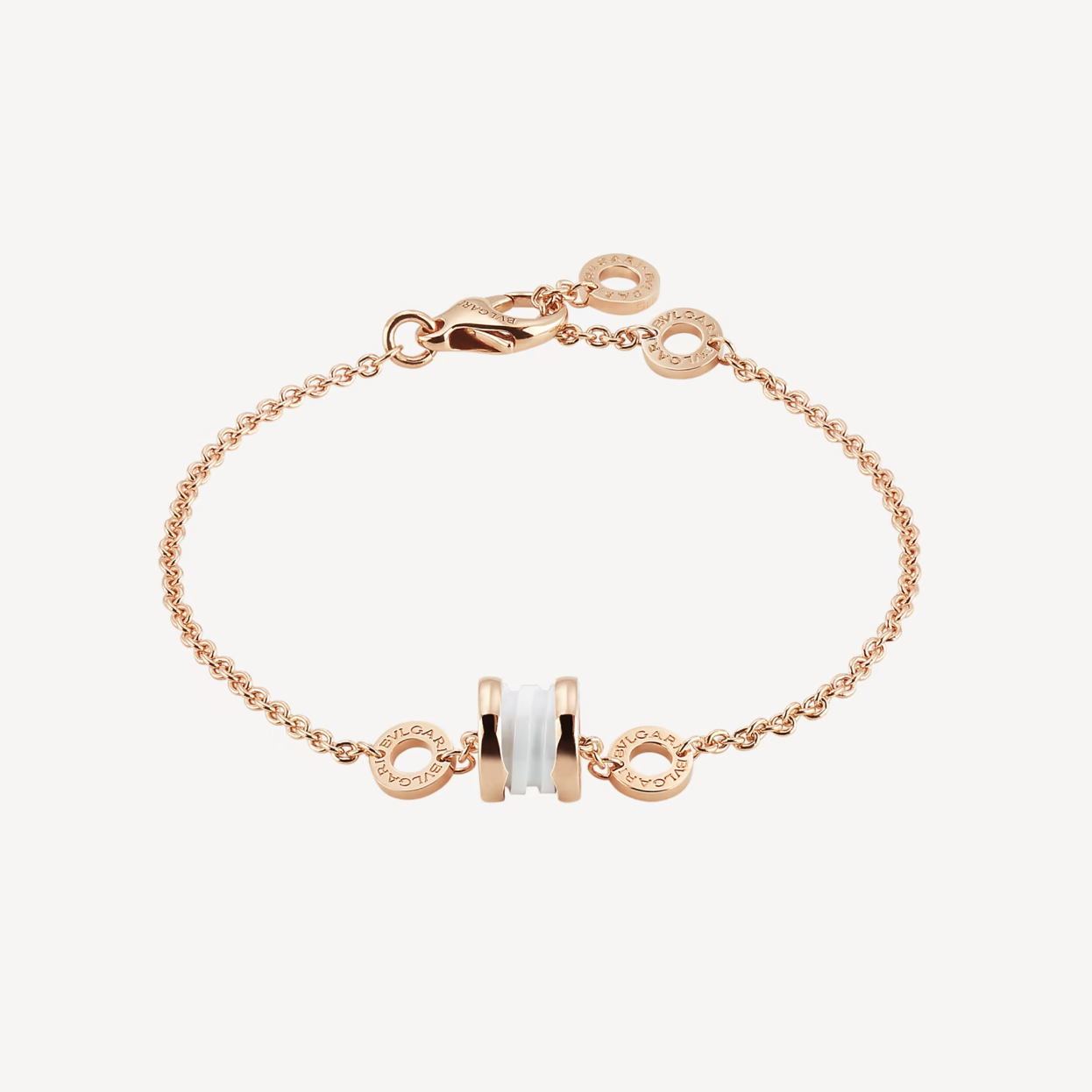 [Ornora Jewelry]ZERO 1 SOFT PINK GOLD AND WHITE CERAMIC BRACELET