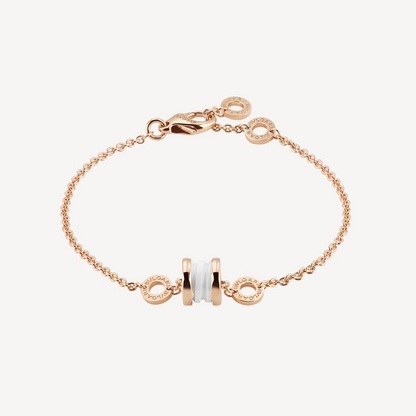 [Ornora Jewelry]ZERO 1 SOFT PINK GOLD AND WHITE CERAMIC BRACELET