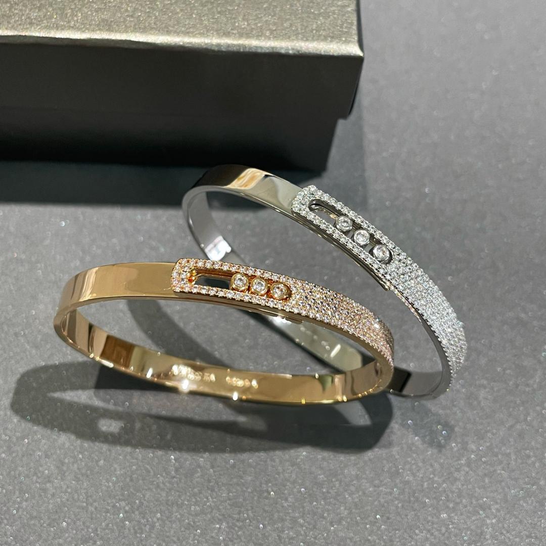 [Ornora Jewelry]Move Noa Rose Gold Pavé Diamond Bangle Bracelet