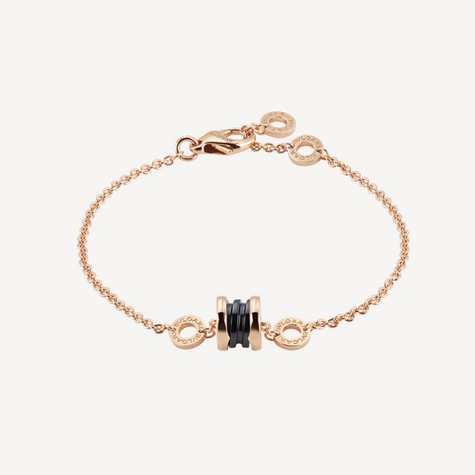 [Ornora Jewelry]ZERO 1 SOFT PINK GOLD AND BLACK CERAMIC BRACELET