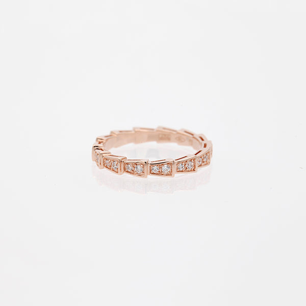 [Ornora Jewelry]SERPENTI RING PINK GOLD DIAMOND PAVED 3MM