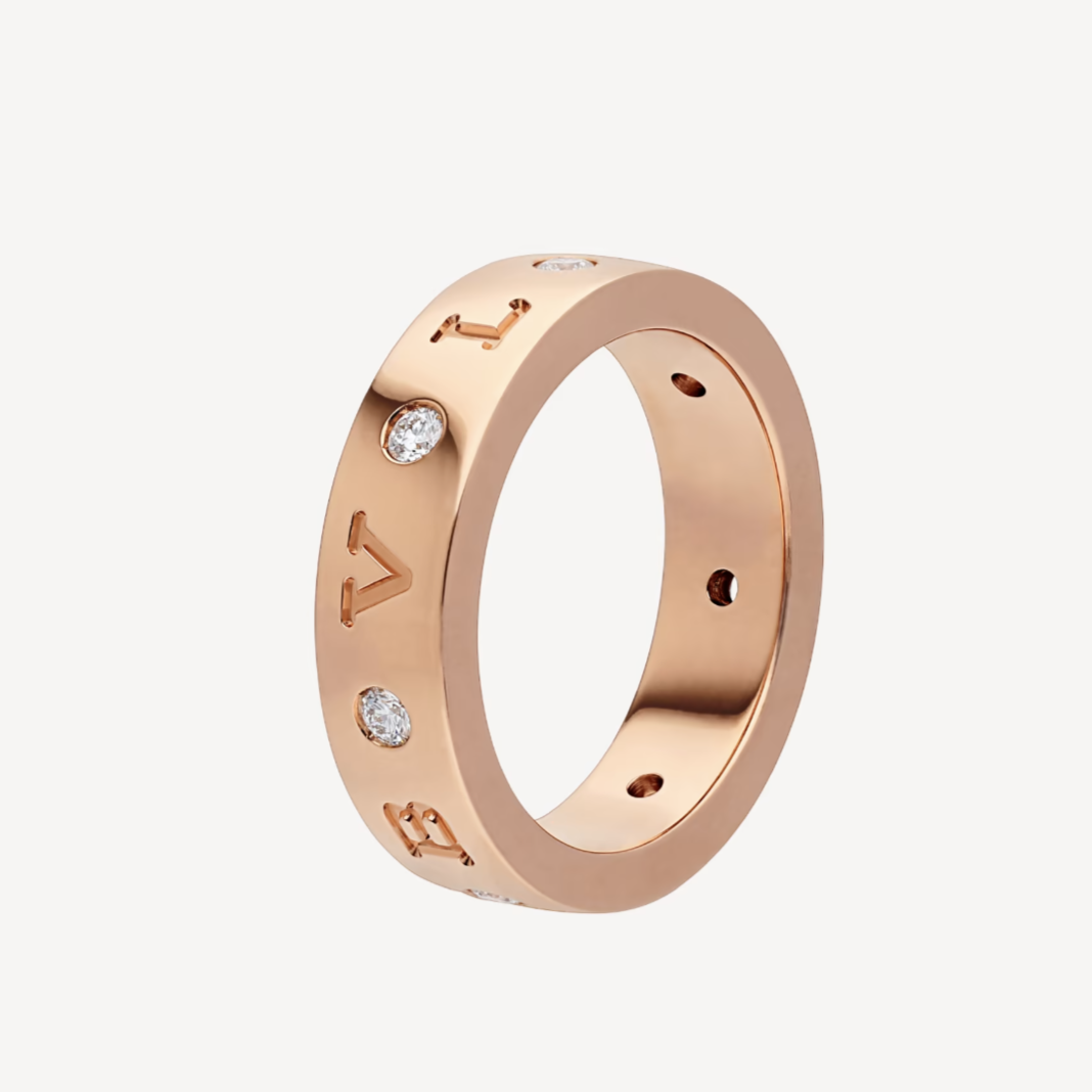 [Ornora Jewelry]ZERO 1 ESSENTIAL PINK GOLD BAND WITH DIAMONDS RING