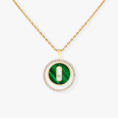[Ornora Jewelry]LUCKY MOVE 1 DIAMOND MALACHITE GOLD DIAMOND NECKLACE
