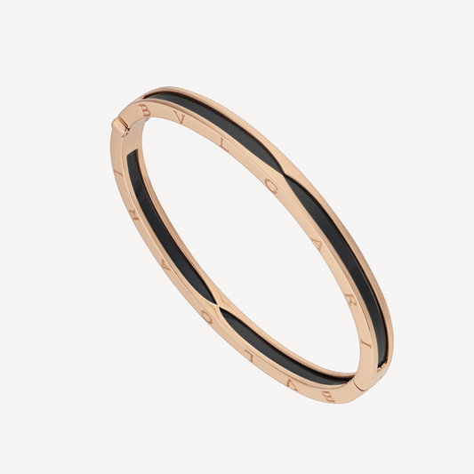 [Ornora Jewelry]ZERO 1 PINK GOLD WITH BLACK CERAMIC BRACELET