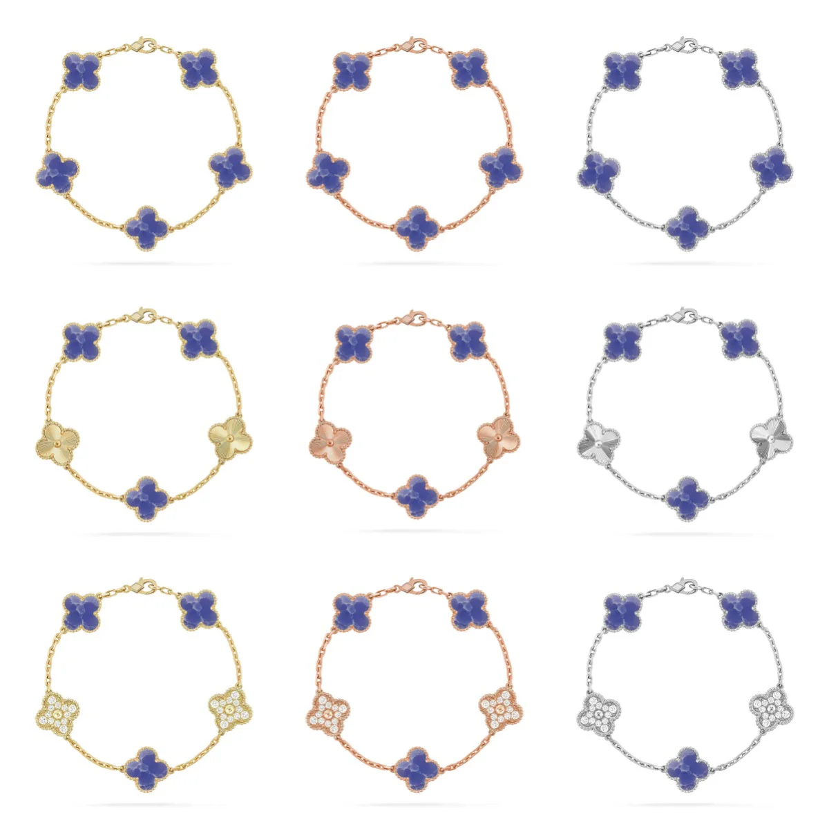 [Ornora Jewelry]CLOVER 5 MOTIF BLUE VEINS BRACELET COLLECTION