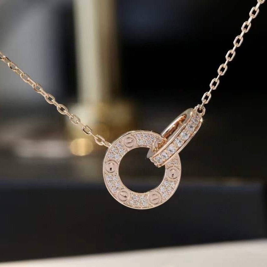 [Ornora Jewelry]LOVE  FULL DIAMOND PENDANT NECKLACE