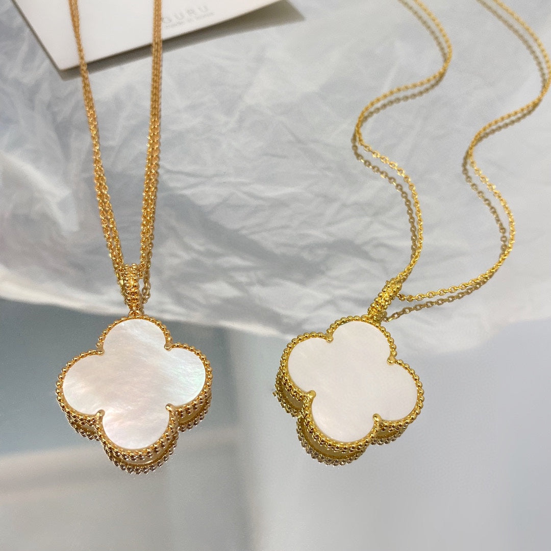 [Ornora Jewelry]CLOVER 25MM MOP LARGE PENDANT NECKLACE