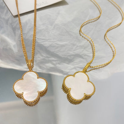 [Ornora Jewelry]CLOVER 25MM MOP LARGE PENDANT NECKLACE
