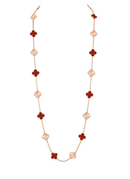 [Ornora Jewelry]CLOVER 20 MOTIFS LASER CARNELIAN NECKLACE