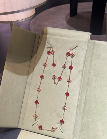 [Ornora Jewelry]CLOVER 20 MOTIFS LASER CARNELIAN NECKLACE