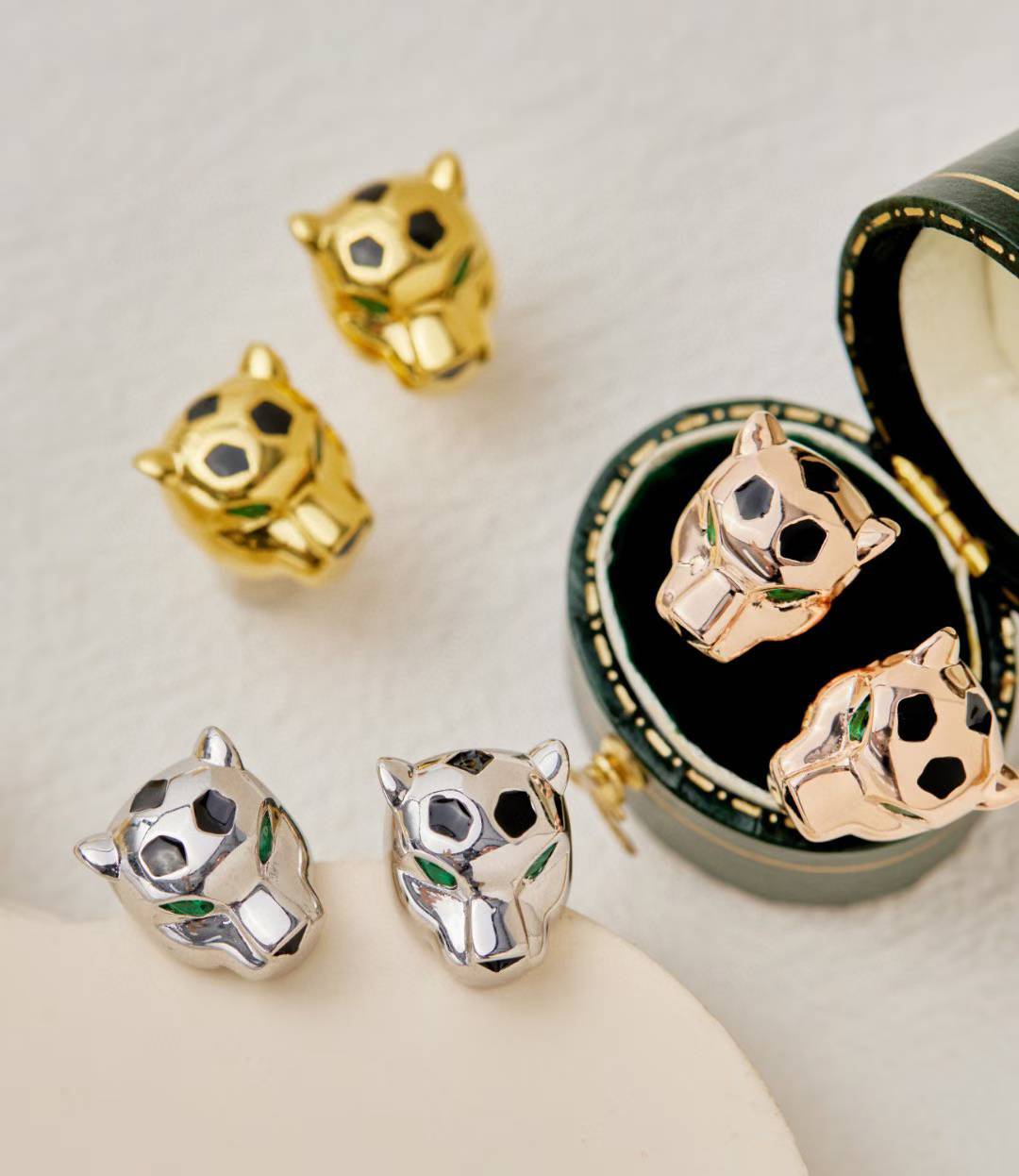 [Ornora Jewelry]CHRRTAH-PRINT STUD EARRINGS, THREE COLORS