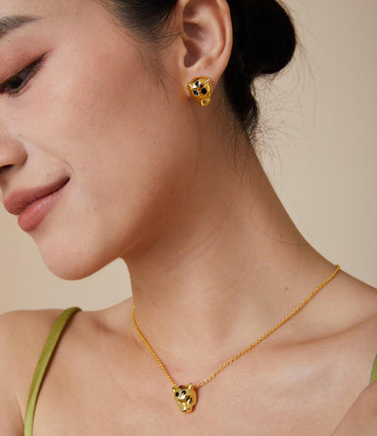 [Ornora Jewelry]CHRRTAH-PRINT STUD EARRINGS, THREE COLORS