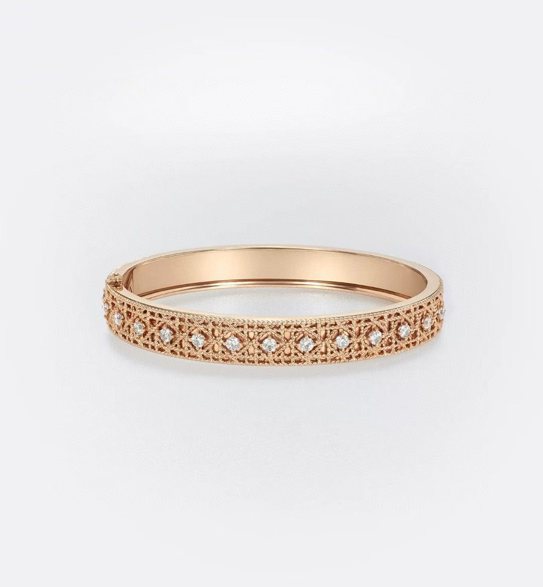 [Ornora Jewelry]2026 WOVEN-PATTERN BRACELET SET WITH FULL DIAMOND INLAY THREE-COLORS
