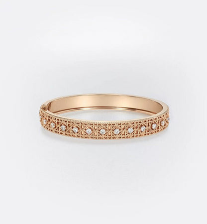 [Ornora Jewelry]2026 WOVEN-PATTERN BRACELET SET WITH FULL DIAMOND INLAY THREE-COLORS