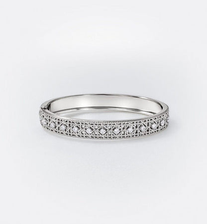 [Ornora Jewelry]2026 WOVEN-PATTERN BRACELET SET WITH FULL DIAMOND INLAY THREE-COLORS