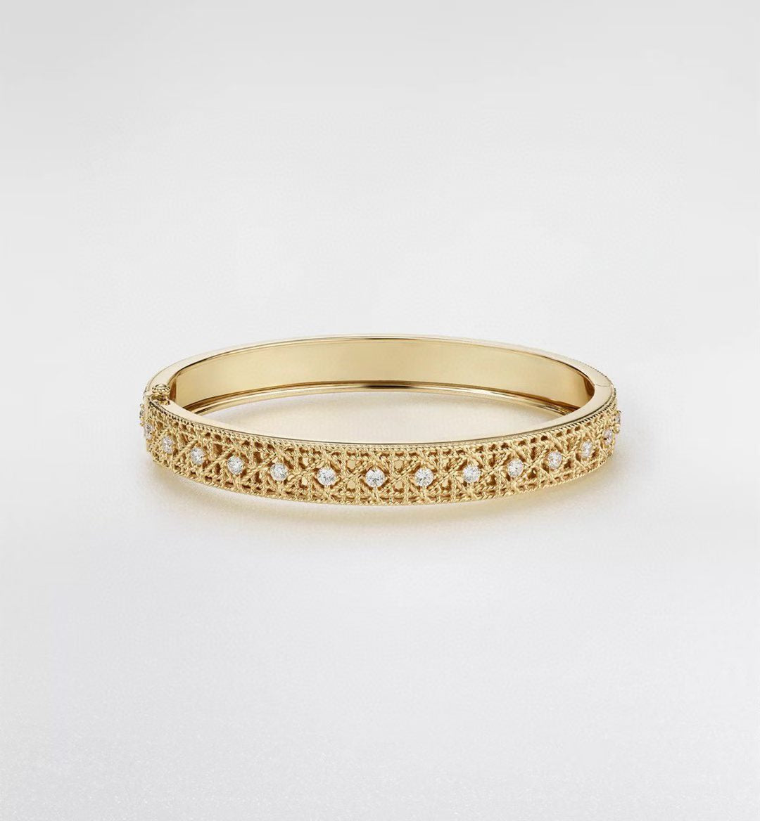 [Ornora Jewelry]2026 WOVEN-PATTERN BRACELET SET WITH FULL DIAMOND INLAY THREE-COLORS