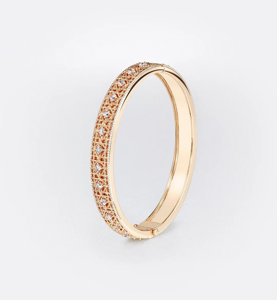 [Ornora Jewelry]2026 WOVEN-PATTERN BRACELET SET WITH FULL DIAMOND INLAY THREE-COLORS