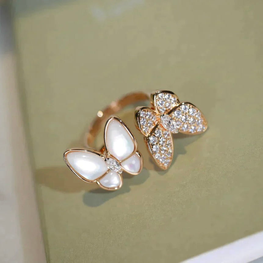 [Ornora Jewelry]TWIN BUTTERFLY DIAMOND MOP RING
