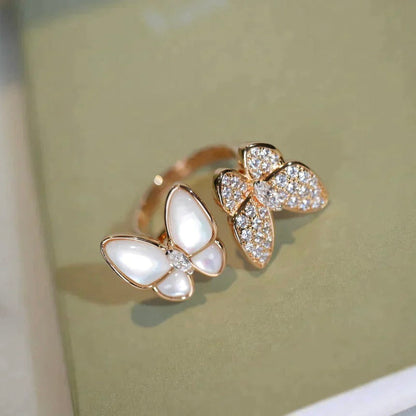 [Ornora Jewelry]TWIN BUTTERFLY DIAMOND MOP RING