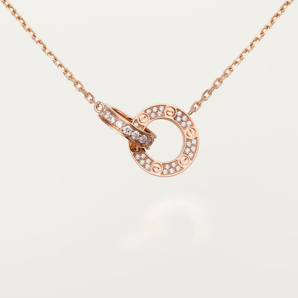 [Ornora Jewelry]LOVE  FULL DIAMOND PENDANT NECKLACE