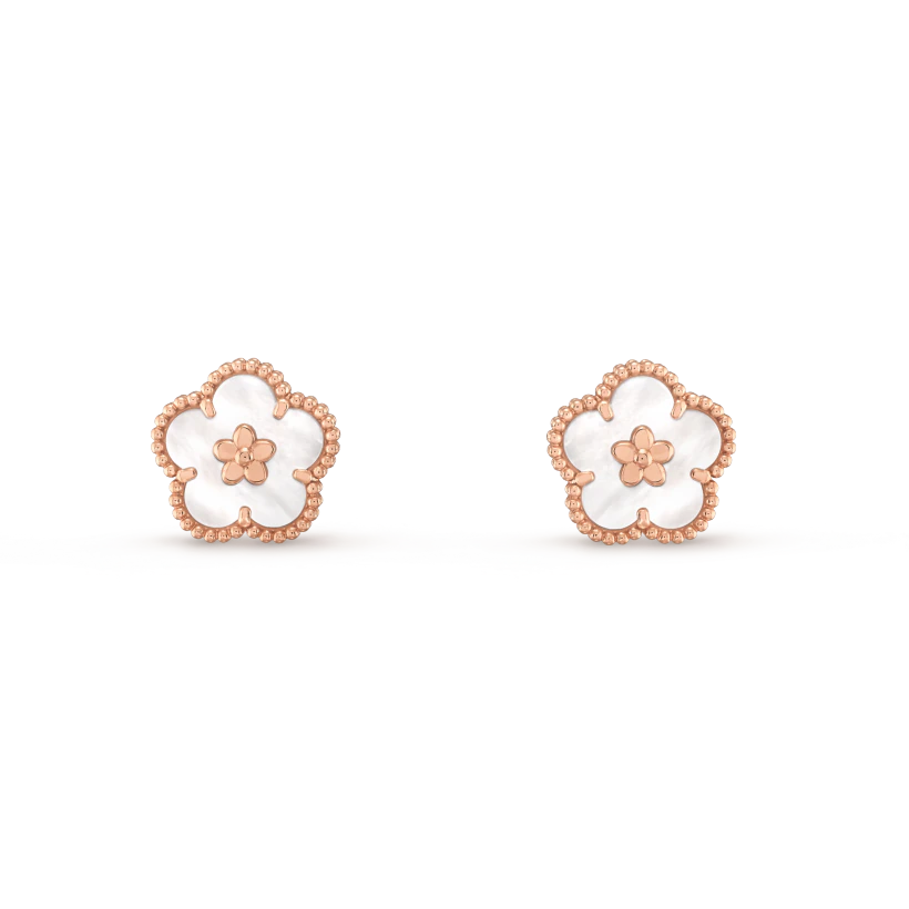[Ornora Jewelry]LUCKY PINK GOLD WHITE MOP EARRINGS