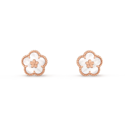 [Ornora Jewelry]LUCKY PINK GOLD WHITE MOP EARRINGS