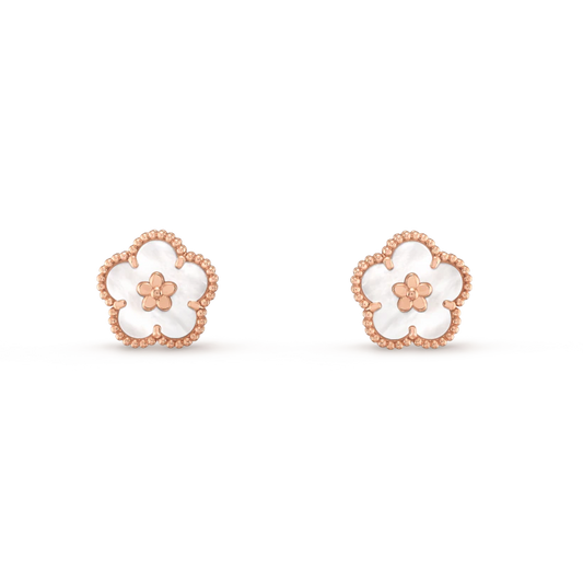 [Ornora Jewelry]LUCKY PINK GOLD WHITE MOP EARRINGS