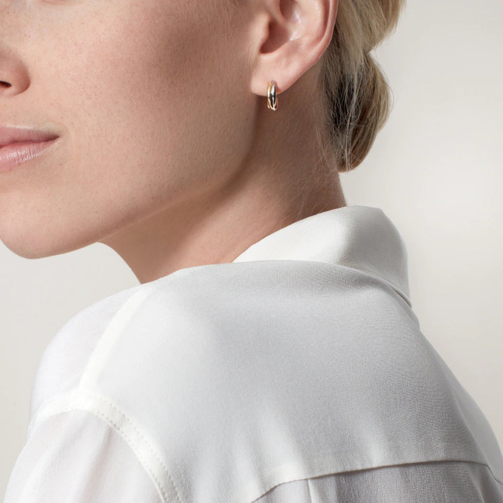 [Ornora Jewelry]TRINITY ON DIAMOND MINI EARRINGS