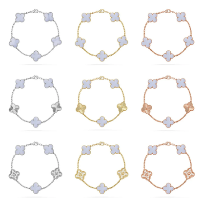 [Ornora Jewelry] CLOVER 5 MOTIF PURPLE CHALCEDONY BRACELET COLLECTION