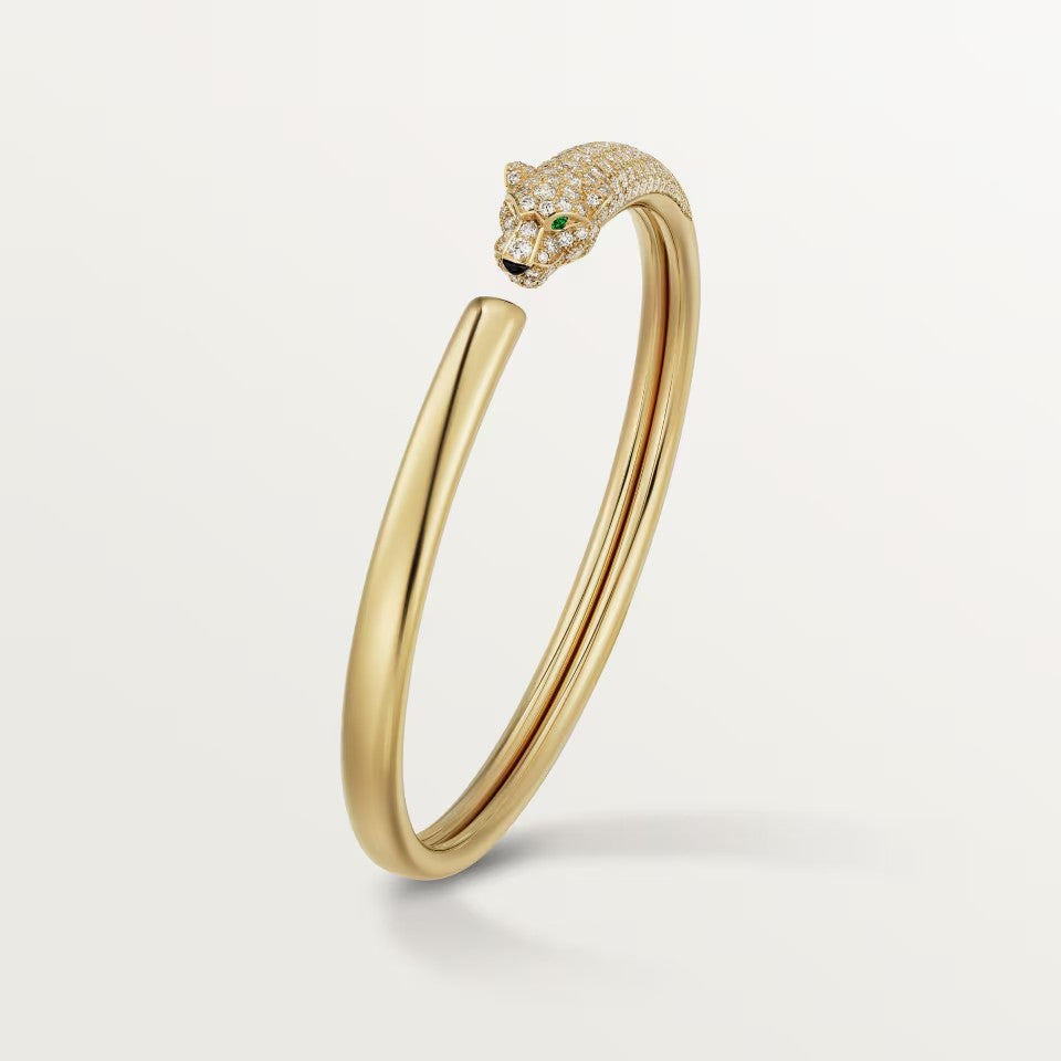 [Ornora Jewelry]PANTHERE HALF DIAMOND OPEN BRACELET