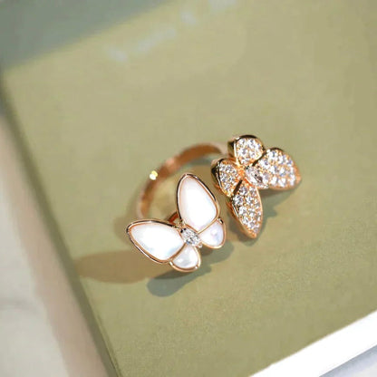 [Ornora Jewelry]TWIN BUTTERFLY DIAMOND MOP RING