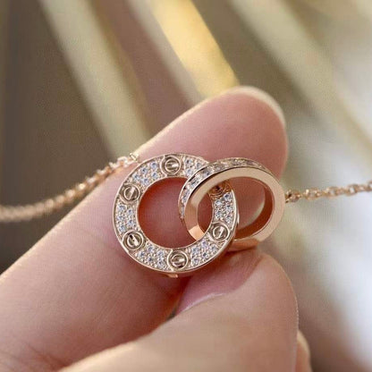 [Ornora Jewelry]LOVE  FULL DIAMOND PENDANT NECKLACE