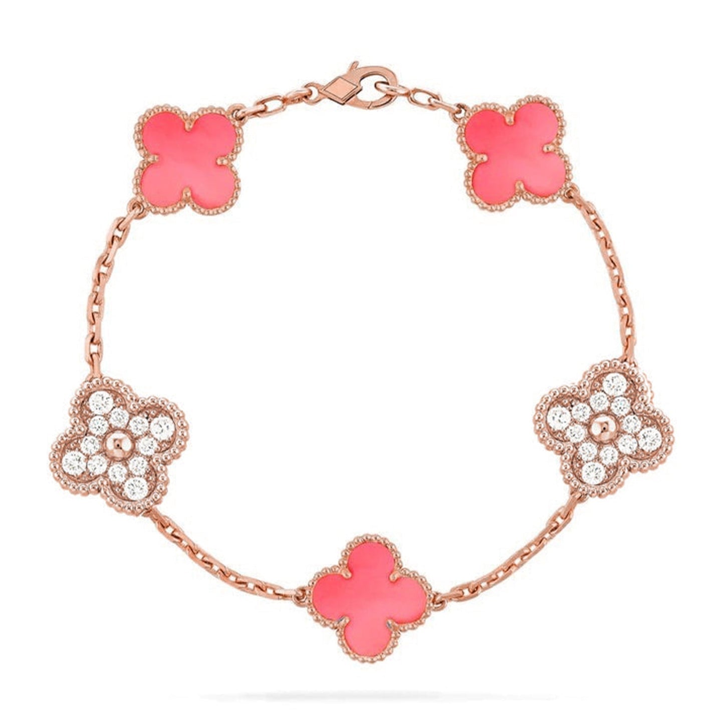 [Ornora Jewelry] CLOVER 5 MOTIFS  PINK MOP BRACELET COLLECTION
