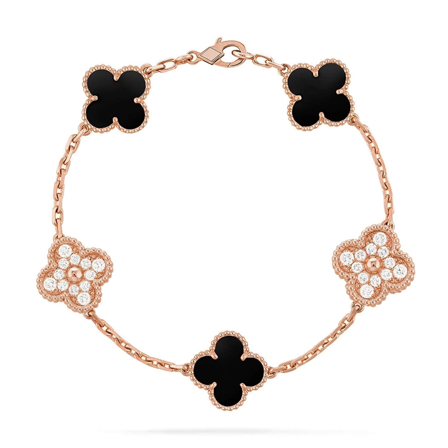 [Ornora Jewelry] CLOVER 5 MOTIF ONYXS BRACELET COLLECTION