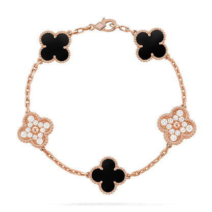 [Ornora Jewelry] CLOVER 5 MOTIF ONYXS BRACELET COLLECTION