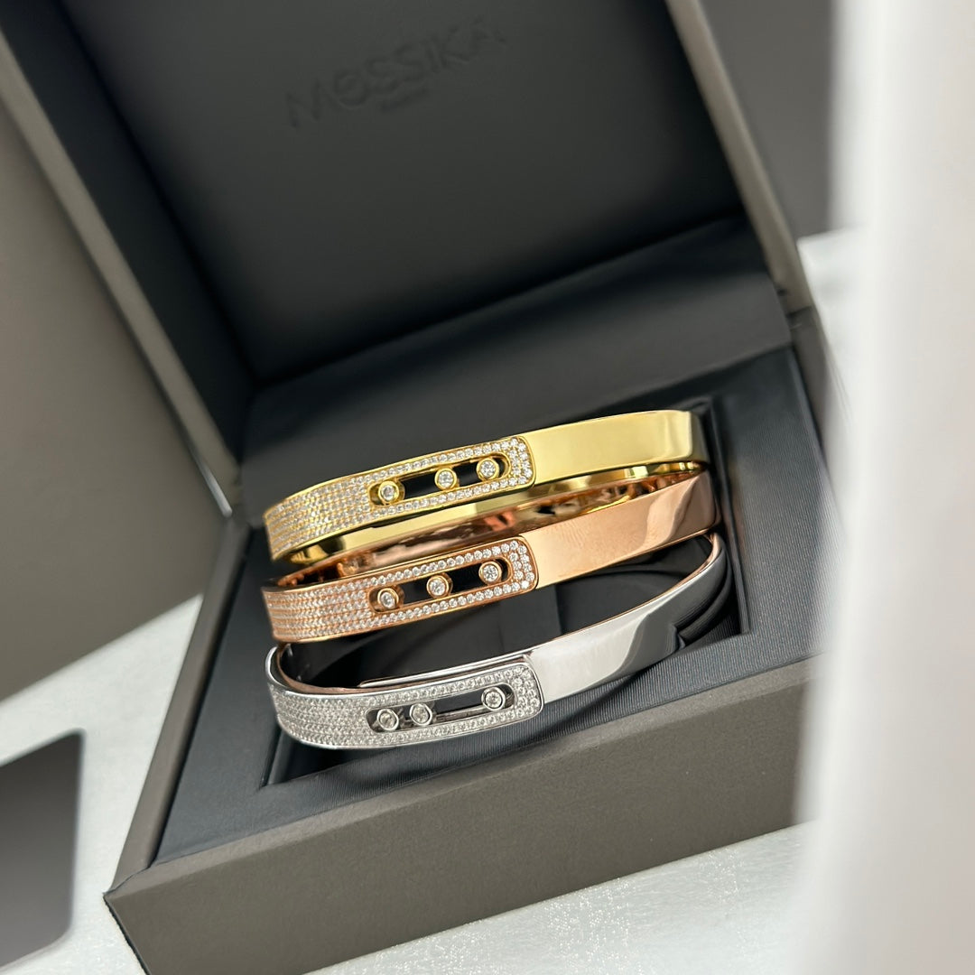 [Ornora Jewelry]Move Noa Rose Gold Pavé Diamond Bangle Bracelet