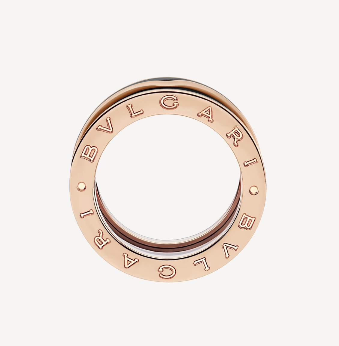 [Ornora Jewelry]ZERO 1 TWO-BAND WITH MATTE BLACK CERAMIC PINK GOLD RING
