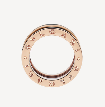 [Ornora Jewelry]ZERO 1 TWO-BAND WITH MATTE BLACK CERAMIC PINK GOLD RING